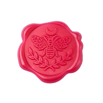CRASPIRE 50Pcs Adhesive Wax Seal Stickers, Envelope Seal Decoration, for Craft Scrapbook DIY Gift, Bees Pattern, 30mm