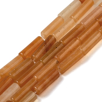 Natural Red Aventurine Beads Strands, Column, 13~14x4~4.5mm, Hole: 1.2mm, about 14pcs/strand, 7.48''(19cm)