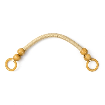 Nylon Bag Handle, with Wood Beads, Purse Replacement Accessories, Pale Goldenrod, 37cm