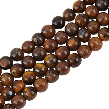 4 Strands Natural Grade AB Tiger Eye Round Beads Strands, 4mm, Hole: 0.8mm, about 89pcs/strand, 15 inch