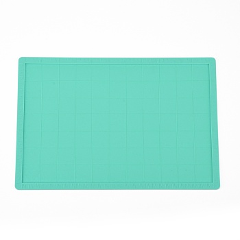 Silicone Hot Pads Heat Resistant, with Scale, for Hot Dishes Heat Insulation Pad Kitchen Tool, Rectangle, Turquoise, 30x20x0.3cm