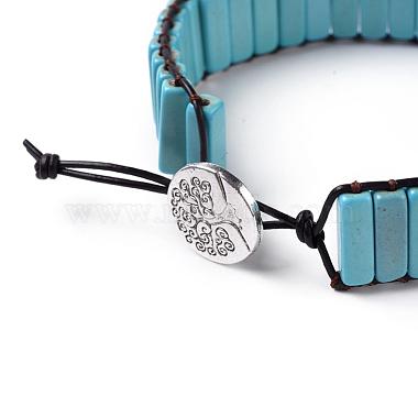 Synthetic Turquoise Beads Cord Bracelets(BJEW-JB04146)-2