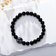 Natural Obsidian Stretch Bracelet with Tree of Life(HV5318-6)-1