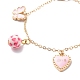 Mot amour coeur papillon alliage émail bracelet à breloques avec perles de résine(BJEW-JB08677)-4