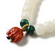 bracelets rondes extensibles de jade blanc naturel(BJEW-B080-34D)-2