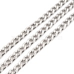 Tarnish Resistant 304 Stainless Steel Cuban Link Chains, Unwelded, Stainless Steel Color, 6x4.5x1.5mm, about 32.81 Feet(10m)/Roll(CHS-K016-02B-P)