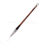 Bristle Chinese Calligraphy Brush Pen, with Wooden Pen Holder, Coffee, 26.5x1.25cm, Brush: 8.1x1.2cm(TOOL-WH0132-20B-B)