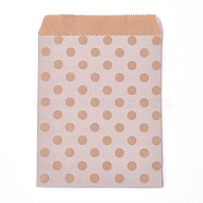 Kraft Paper Bags, No Handles, Food Storage Bags, BurlyWood, Polka Dot Pattern, 18x13cm(CARB-P001-D02-07)