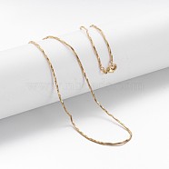 Brass Chain Necklaces, Snake Chain, with Lobster Clasps, Golden, 23.9 inch(MAK-F013-03G)