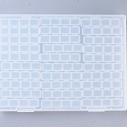 Plastic Bead Containers, Flip Top Bead Storage, Removable, 120 Compartments, Rectangle, Clear, 30.8x22.5x2.3cm, 120 compartments/box(CON-L009-01)