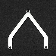 201 Stainless Steel Chandelier Components Links, Laser Cut, 3 Loop Links, Stainless Steel Color, 26x24.5x1mm, Hole: 1.2mm(STAS-R111-LA085)