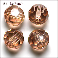 Imitation Austrian Crystal Beads, Grade AAA, K9 Glass, Faceted(32 Facets), Round, PeachPuff, 6mm, Hole: 0.7~0.9mm(SWAR-F021-6mm-362)