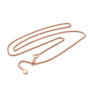 1.5mm Rack Plating Brass Wheat Chain Adjustable Slider Necklaces for Women Men, Cadmium Free & Lead Free, 901 Stainless Steel Clasp, Long-Lasting Plated, Rose Gold, 19.29 inch(49cm)(MAK-L044-07RG)