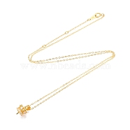 925 Sterling Silver Clear Cubic Zirconia Crown Pendant Cable Chain Necklace Making, for Half Drilled Beads, with 925 Stamp, Real 18K Gold Plated, 18.03 inch(45.8cm), Pendants: 9x8mm, Pin: 0.8mm(STER-T007-105G)