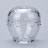 Plastic Candle Molds, for Candle Making Tools, Apple Shape, Clear, 54x54mm, Hole: 14mm, Inner Diameter: 46mm(DIY-I035-11)