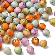 Baking Paint Acrylic Beads, Round, Matte, Mixed Color, 10x9.5mm, Hole: 1.5mm, about 100pcs/55g(MACR-YW0002-69)