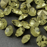 Grade A Glass Pointed Back Chaton Rhinestones, Back Plated, Diamond, Jonquil, 3.2~3.3mm, about 144pcs/gross(RGLA-PP25-16A)