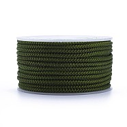Polyester Braided Cord, Olive Drab, 2mm, about 16.4 yards(15m)/roll(OCOR-F010-A40-2MM)