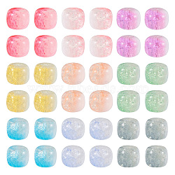 180Pcs 9 Colors Two Tone Transparent Crackle Glass Beads Strands, Rondelle, Mixed Color, 10x8mm, Hole: 1.4~1.6mm, 20pcs/color(GLAA-TA0001-97)