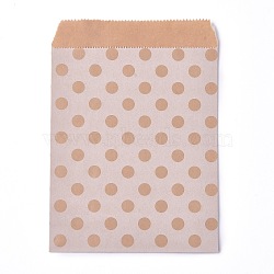 Kraft Paper Bags, No Handles, Food Storage Bags, BurlyWood, Polka Dot Pattern, 18x13cm(CARB-P001-D02-07)