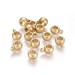 Alloy Hanger, Bail Beads, Lead Free & Nickel Free & Cadmium Free, Real 18K Gold Plated, Matte Gold Color, 9x6x4mm, Hole: 1.5mm(LF10108Y-MG-NR)