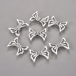 Tibetan Style Alloy Beads, Lead Free and Cadmium Free, Butterfly, Antique Silver, 20x17x4mm, Hole: 2mm(LF10898Y)