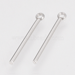 Tarnish Resistant 201 Stainless Steel Pendants, Bar, Stainless Steel Color, 22.5x1.5mm, Hole: 1.5mm(STAS-S079-05)