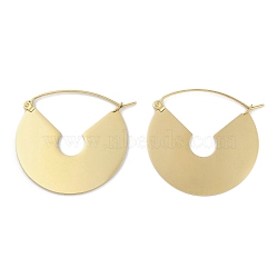 304 Stainless Steel Hoop Earrings, for Women, Flat Round, Real 18K Gold Plated, 34.5x1mm(EJEW-C105-05G)