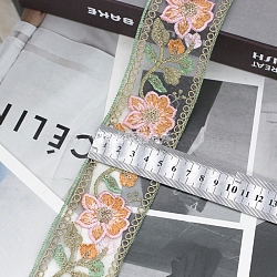 15 Yards Polyester Embroidery Flower Ribbon, for Crafts Wedding Gift Wrapping, Misty Rose, 2 inch(50mm)(PW-WG53261-01)