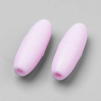 Plastic Breakaway Clasps, For Rubber Silicone Teething Necklaces, Pearl Pink, 24x9mm, Hole: 2.5mm