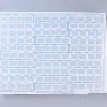 Plastic Bead Containers, Flip Top Bead Storage, Removable, 120 Compartments, Rectangle, Clear, 30.8x22.5x2.3cm, 120 compartments/box
