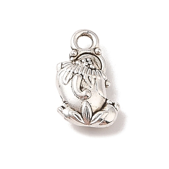 Tibetan Style Alloy Charms, Cadmium Free & Lead Free, Frog, Antique Silver, 14x8x4mm, Hole: 1.8mm