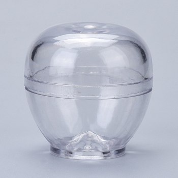 Plastic Candle Molds, for Candle Making Tools, Apple Shape, Clear, 54x54mm, Hole: 14mm, Inner Diameter: 46mm