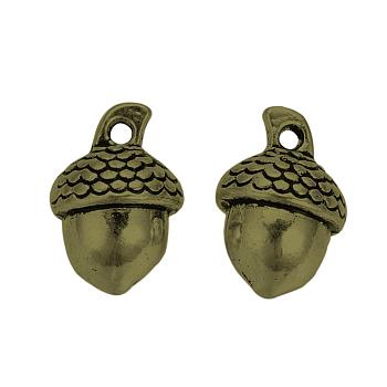 Tibetan Style Alloy Pendants, Acorn, Cadmium Free & Nickel Free & Lead Free, Antique Bronze, 14.5x10x9.5mm, Hole: 1.5mm, about 36pcs/118g