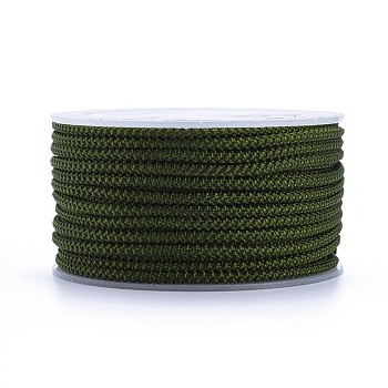 Polyester Braided Cord, Olive Drab, 2mm, about 16.4 yards(15m)/roll