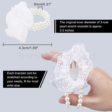 Plastic Imitation Pearl Stretch Bracelets(FIND-NB0001-23)-2