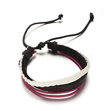 Adjustable Leather Cord Multi-Strand Bracelets(BJEW-M169-08)-2