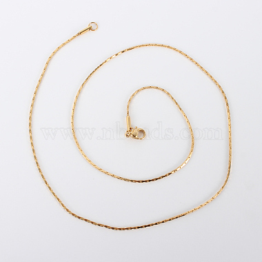 304 Stainless Steel Coreana Chain Necklaces(MAK-N016-17G)-2