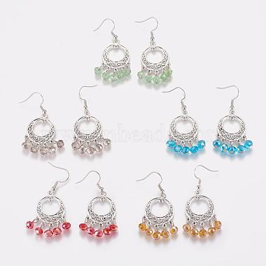 Mixed Color Alloy + Glass Earrings