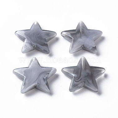 Silver Star Acrylic Beads