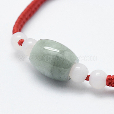 Bracelets de perles tressées jade du Myanmar naturel / jade birman(BJEW-F307-02)-4