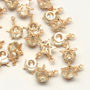 Light Gold Star Cubic Zirconia Charms