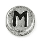 925 Sterling Silver Flat Round with Letter Beads(STER-G044-01AS-M)-1