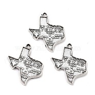 Tibetan Style Pendants, Texas Map, Antique Silver, 23x21x1.5mm, Hole: 1.5mm(X-PALLOY-P241-01AS)