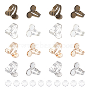 DIY Double Blank Dome Finger Ring Making Kit, Including Brass Cuff Ring Findings, Glass Cabochons, Mixed Color, US Size 10 1/2(20mm)~US Size 11(20.5mm), 56Pcs/box(DIY-UN0004-25A)