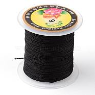 Round Metallic Thread, Embroidery Thread, 9-Ply, Black, 0.8mm, about 65.61 yards(60m)/roll(MCOR-L001-0.8mm-02)