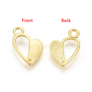 Alloy Pendants, Heart, Golden, Lead Free and Cadmium Free, 17x10x1mm, Hole: 1mm(EA11929Y-G)