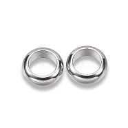 201 Stainless Steel Spacer Beads, Ring, Stainless Steel Color, 6x2mm, Hole: 4mm(X-STAS-D448-034P)