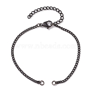 304 Stainless Steel Chain Bracelet Making, with Jump Rings and Lobster Claw Clasps, Gunmetal, 6-3/4 inch(17cm)(AJEW-JB01212-03)