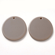 Opaque Cellulose Acetate(Resin) Pendants, Oval, Tan, 25.5x23x2.5mm, Hole: 1.4mm(X-KY-S161-004-C01)